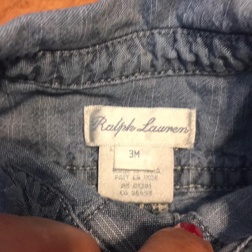 Ralph Lauren Denim Romper 3 Months - Picture 7 of 10